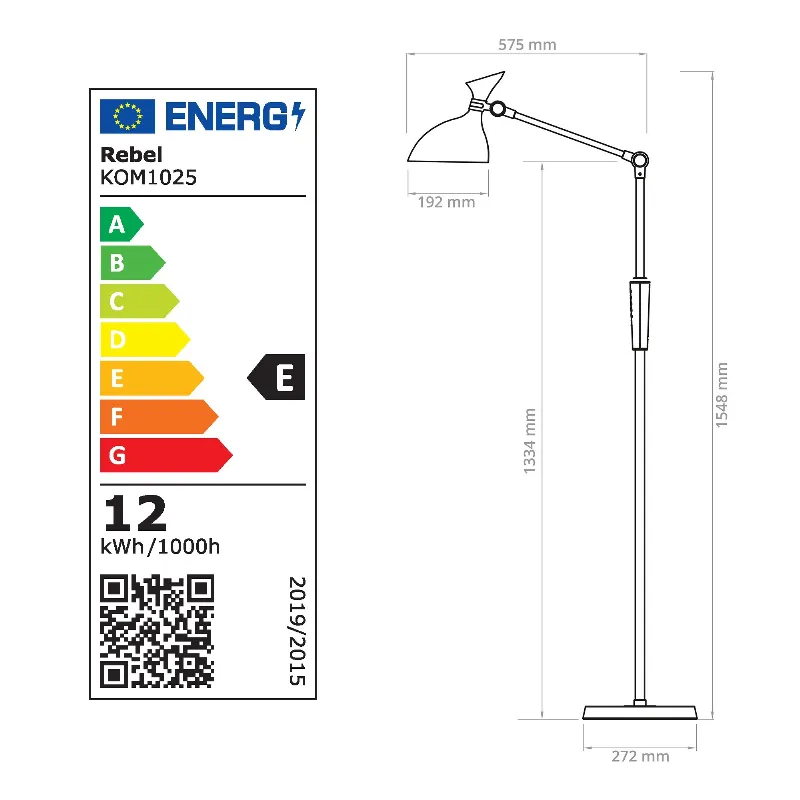 Lampa de podea LED 12W+3W Rebel