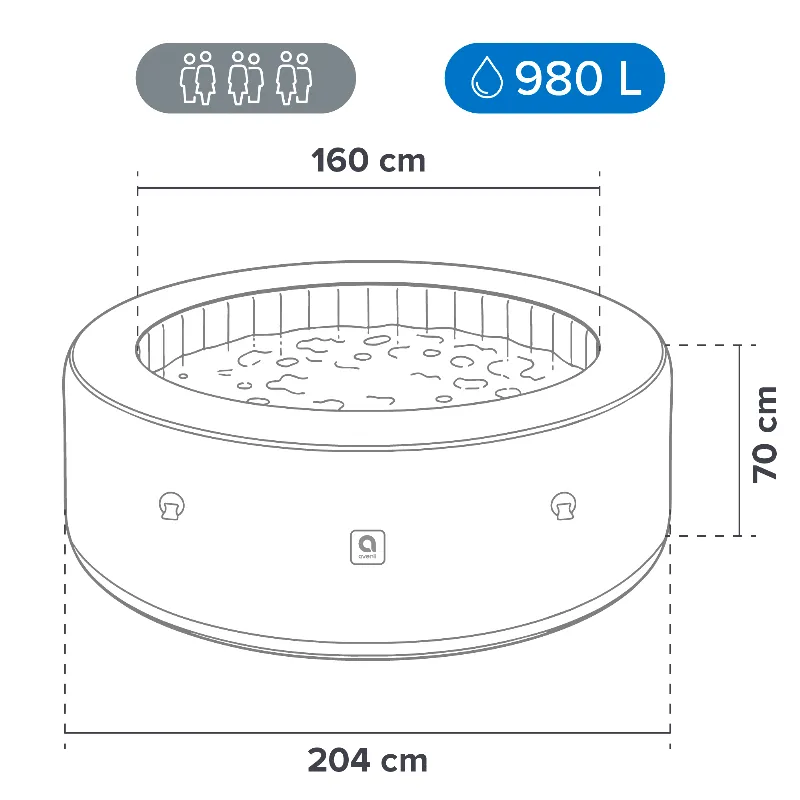 Spa gonflabil Avenli Nice, 6 persoane, 204 x 70 cm