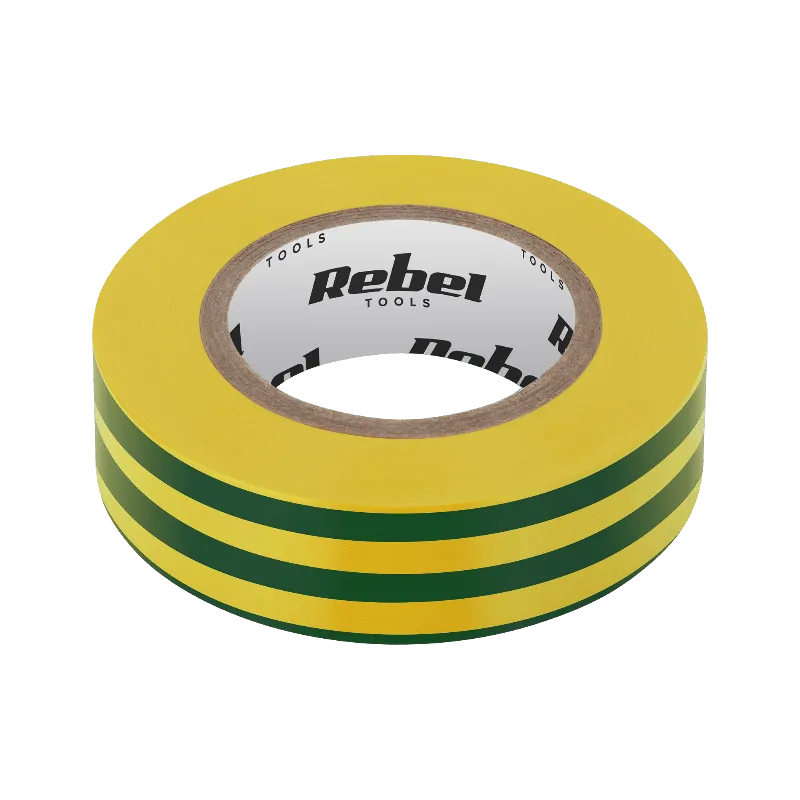 Banda izolatoare Rebel 0,13 mm x 19 mm x 20 yd, galben-verde
