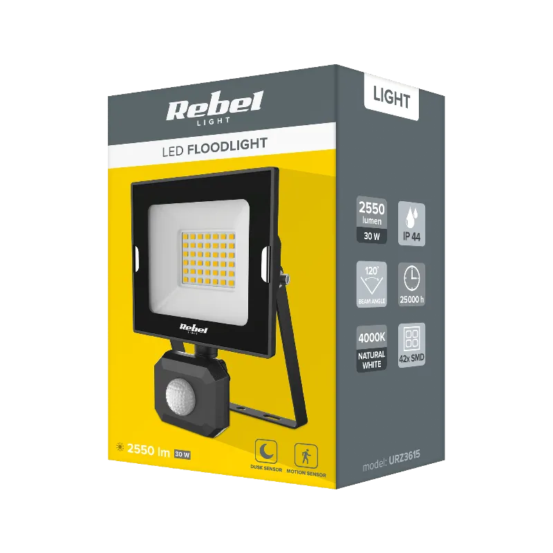 Reflector LED 30W 4000K cu Senzor 230V Rebel