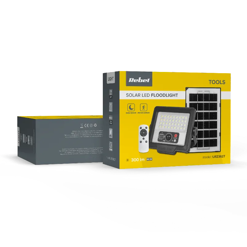 Reflector solar Rebel LED 60 W cu senzor de miscare si telecomanda