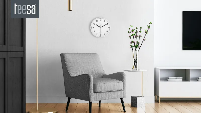 Ceas Perete 20CM Argintiu Teesa