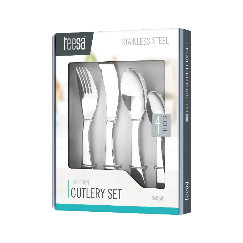 Set tacamuri inox pentru copii 4 piese Teesa