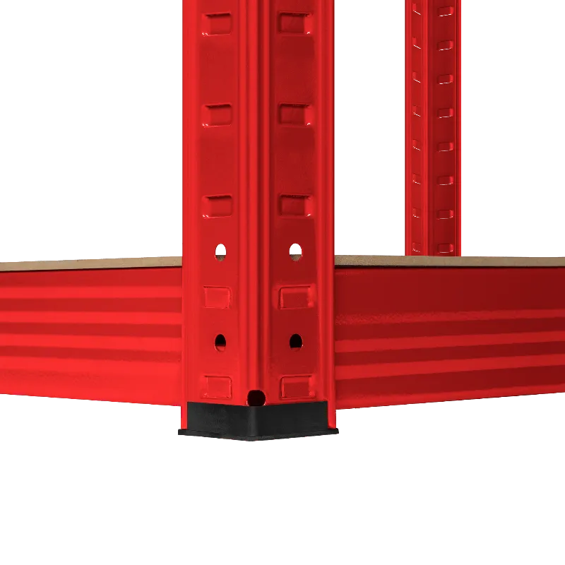 Raft metalic cu 5 polite, 750 kg, MDF, 180x90x40 cm, rosu - Rebel