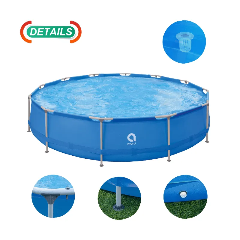 Piscina rotunda cu cadru metalic Avenli 427 x 84 cm, cu pompa filtranta