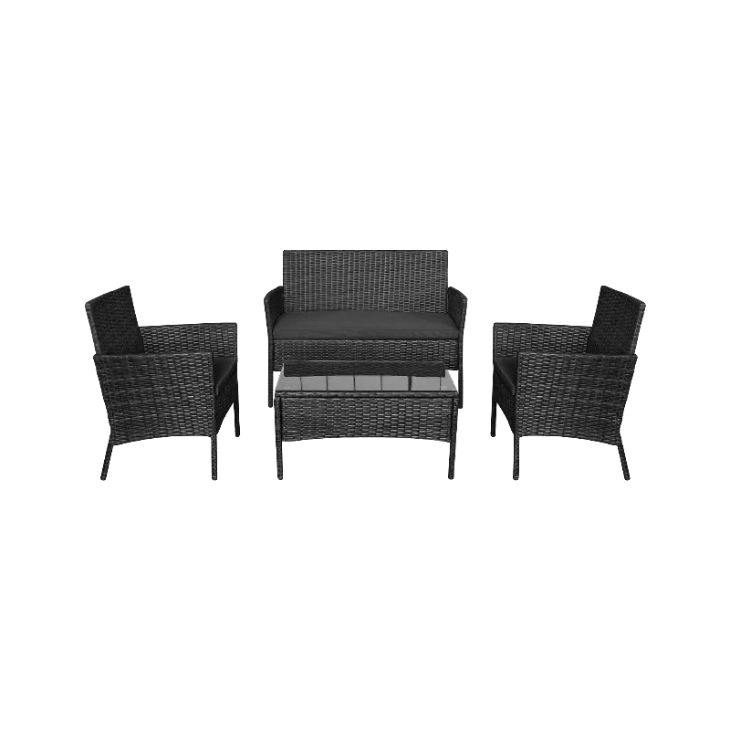 Set mobilier gradina Rose Teesa negru, 4 piese