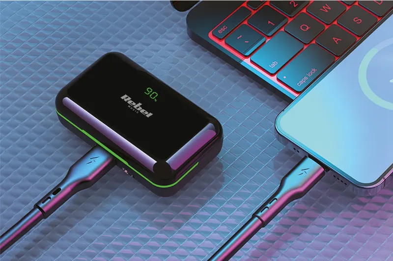 Casti Bluetooth 5.0 Rebel SN-E10 cu etui de incarcare