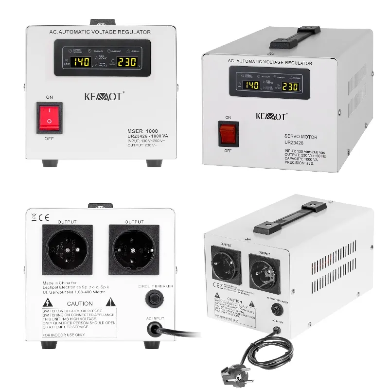 Stabilizator automat de tensiune cu servomotor KEMOT MSER-1000, 1000 VA