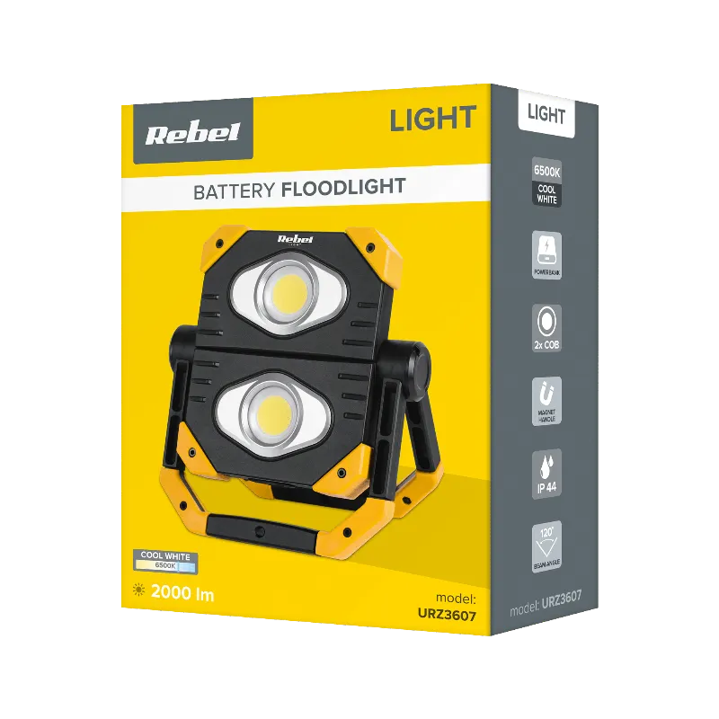 Reflector LED 2X 9.5W COB Acu 3.7V 5AH Rebel