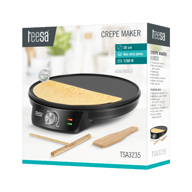 Aparat pentru Preparat Clatite 30CM 1200W Teesa