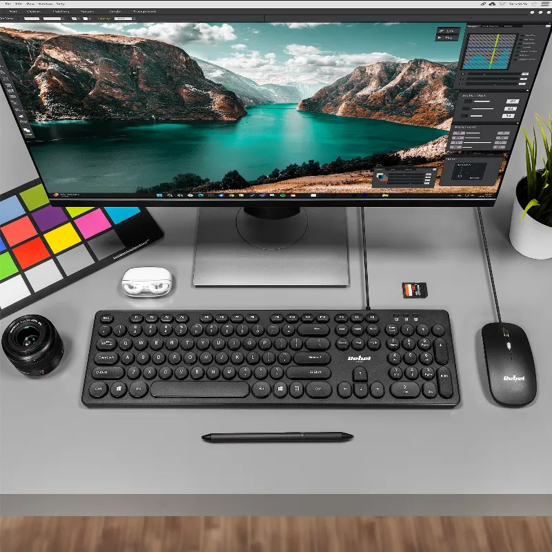 Set tastatura si mouse cu fir Rebel WDS200