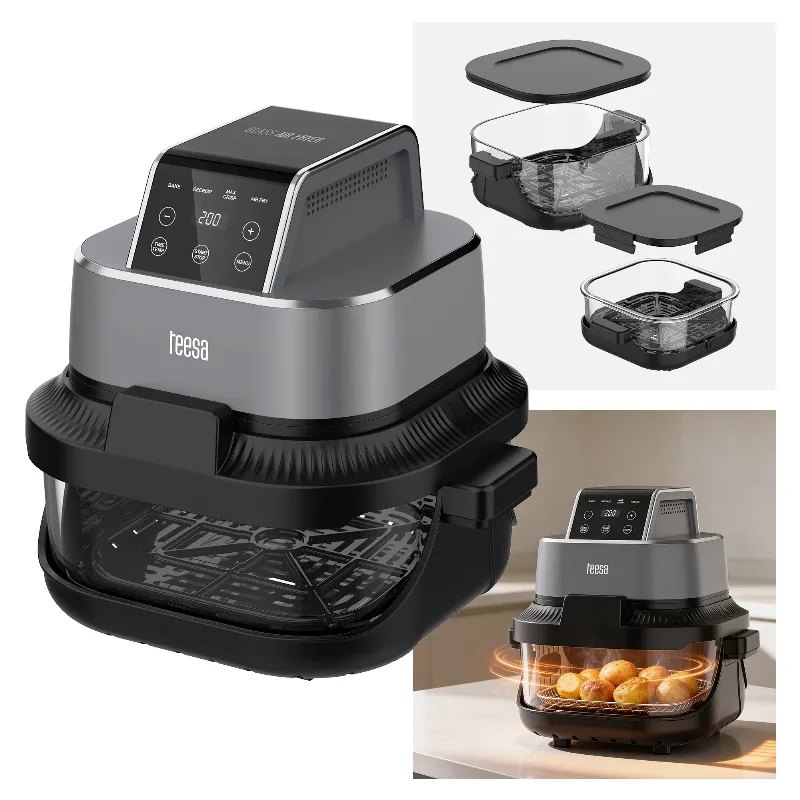 Friteuza Glass Airfryer 4L+1.5L 1500W Teesa