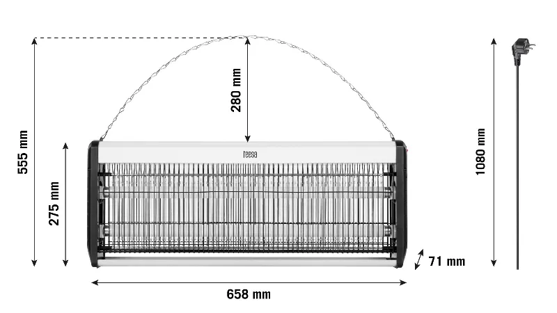 Lampa UV anti insecte Teesa TSA0211 2 x 18 W